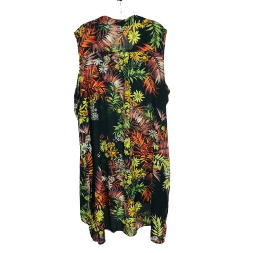 NWT Womens Plus Size 3X Spense Multicolor Sheer Floral Print Midi Dress